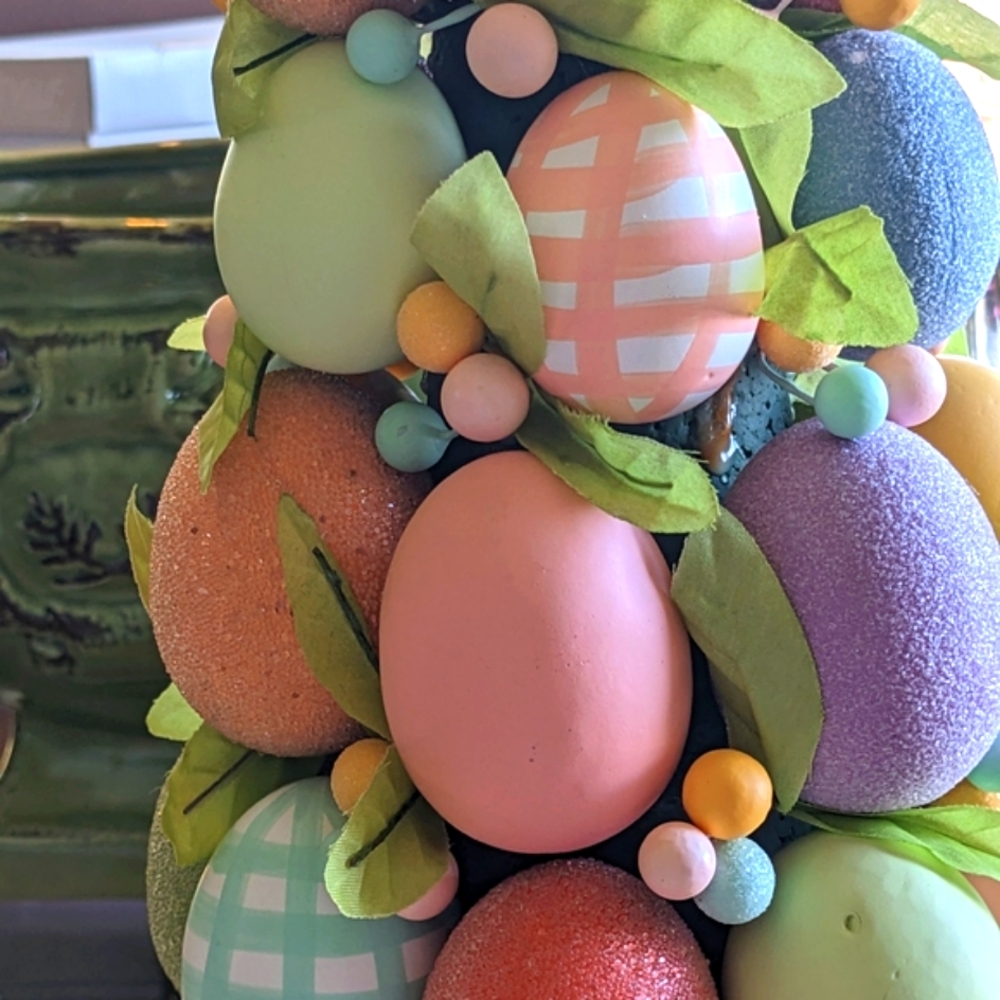 Colorful Easter Egg Decor 2 Garland Strands and Tree